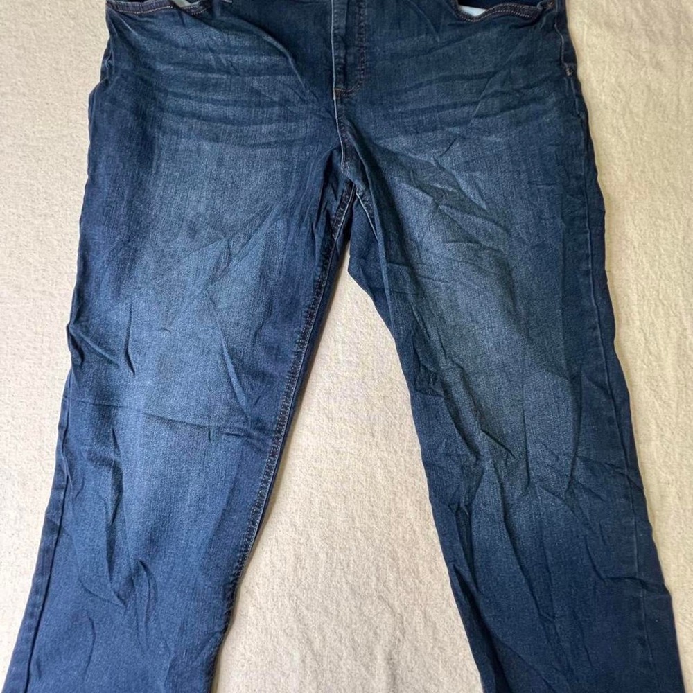Terra & Sky Womens 20W Petite Straight Leg Jeans Dark Wash TS39873DDP